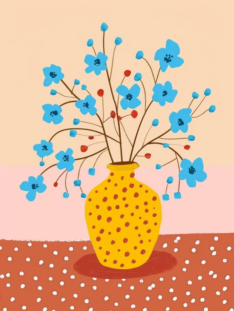 Blue Flowers In A Vase 5