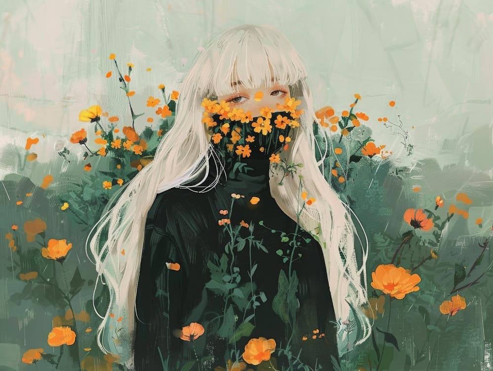 Girl In Flowers