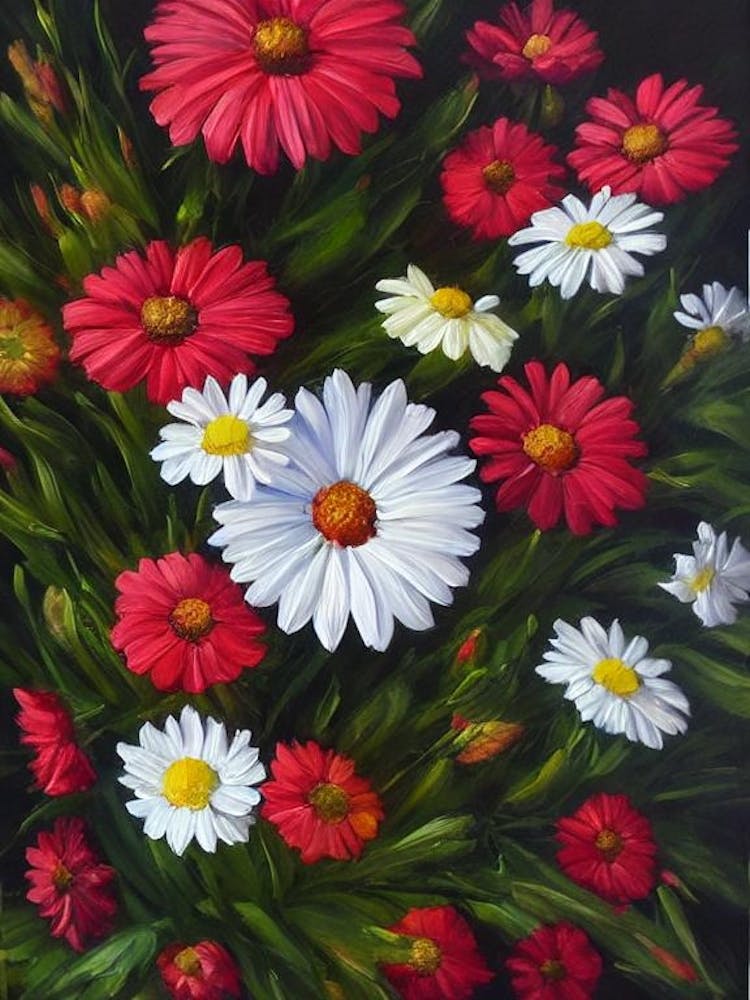 Daisies 2 Still Life Oil Painting Flower