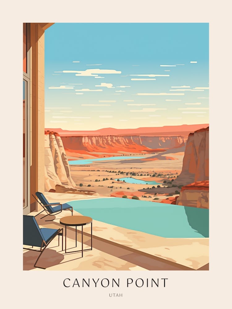 Canyon Point, Utah 3 Midcentury Modern Pool Poster