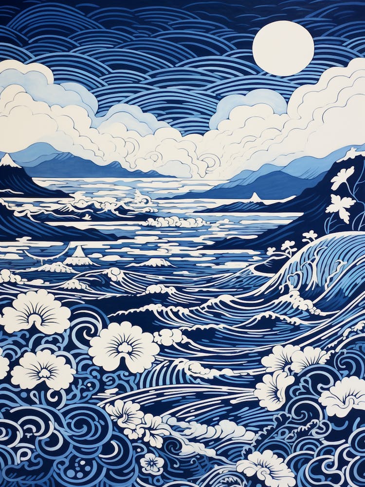 A Screen Print Of Burleigh Heads Beach Australia 3