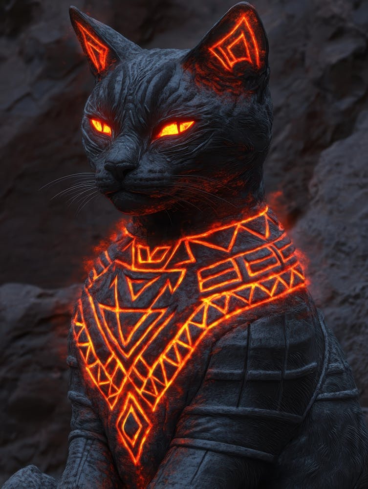 Cat With Glowing Eyes 2