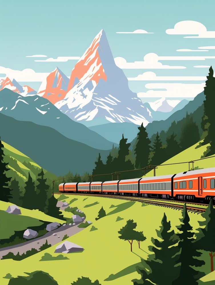 Switzerland Travel Illustration