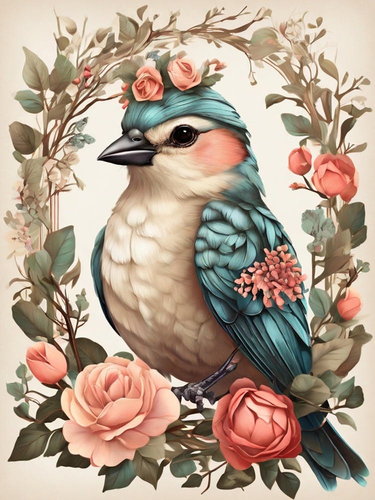Bird With Roses