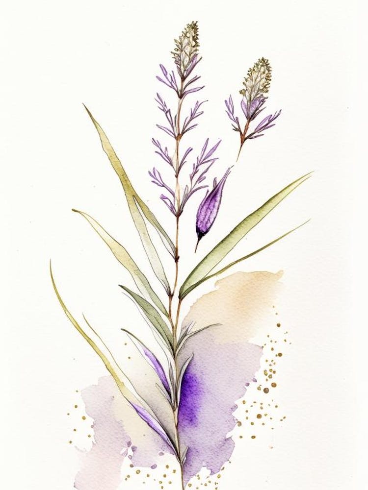 Psyllium Herb Minimalist Watercolour 3