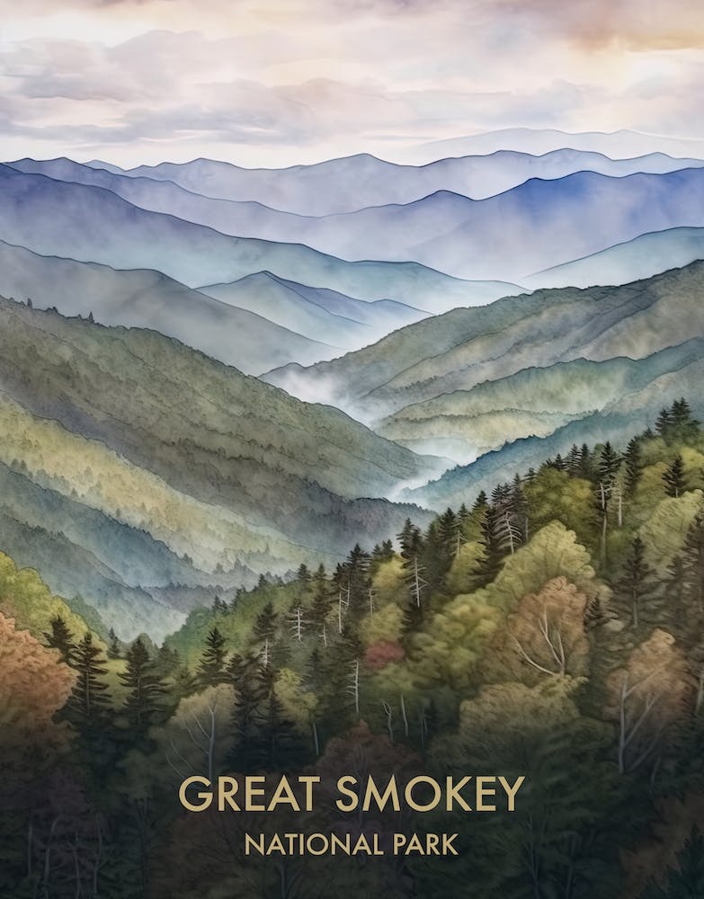 Great Smokey Park Watercolour 4