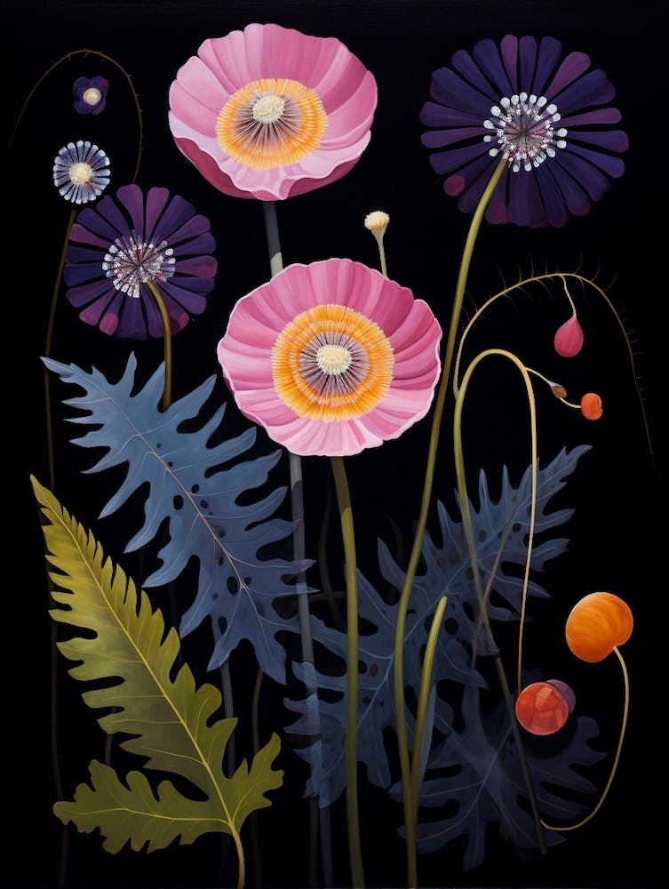 Scabiosa 2 Hilma Af Klint Inspired Flower Illustration
