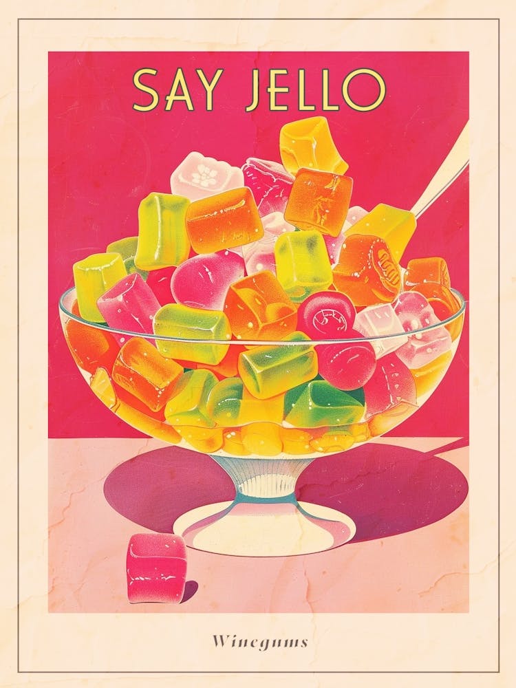 Winegums Candy Sweets Retro Advertisement Style 3 Poster