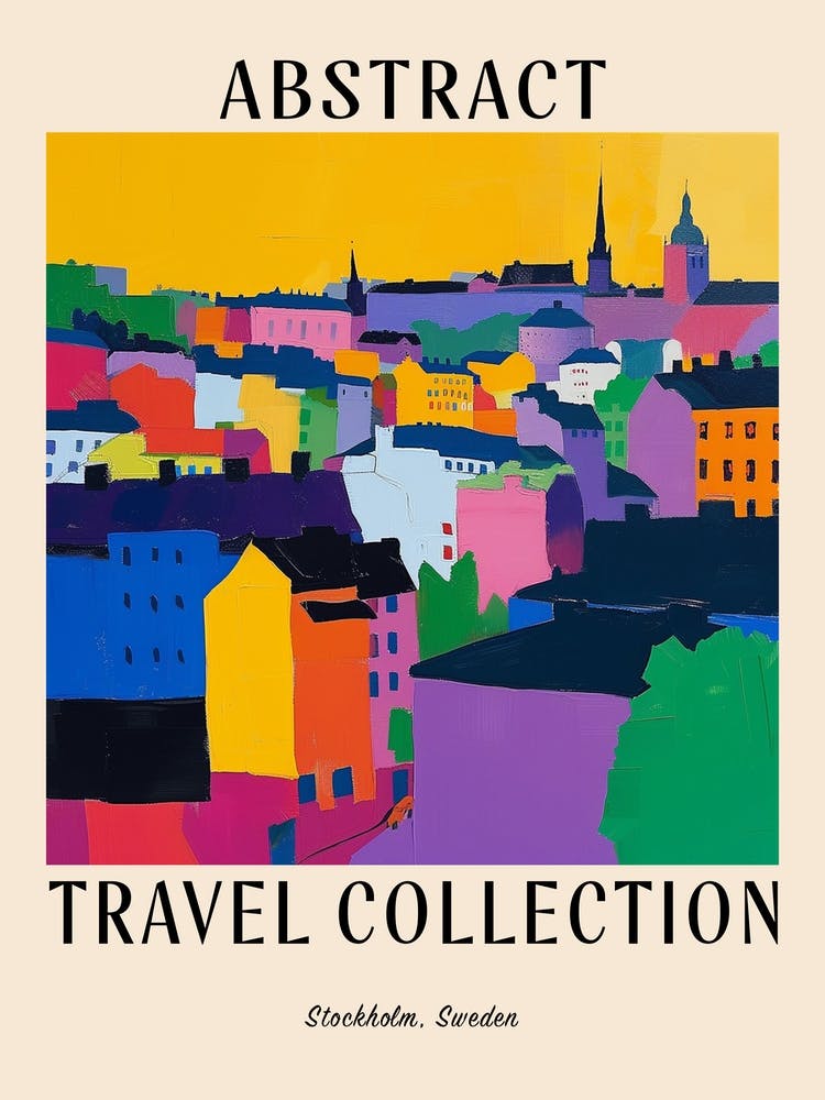 Abstract Travel Collection Poster Stockholm Sweden 3