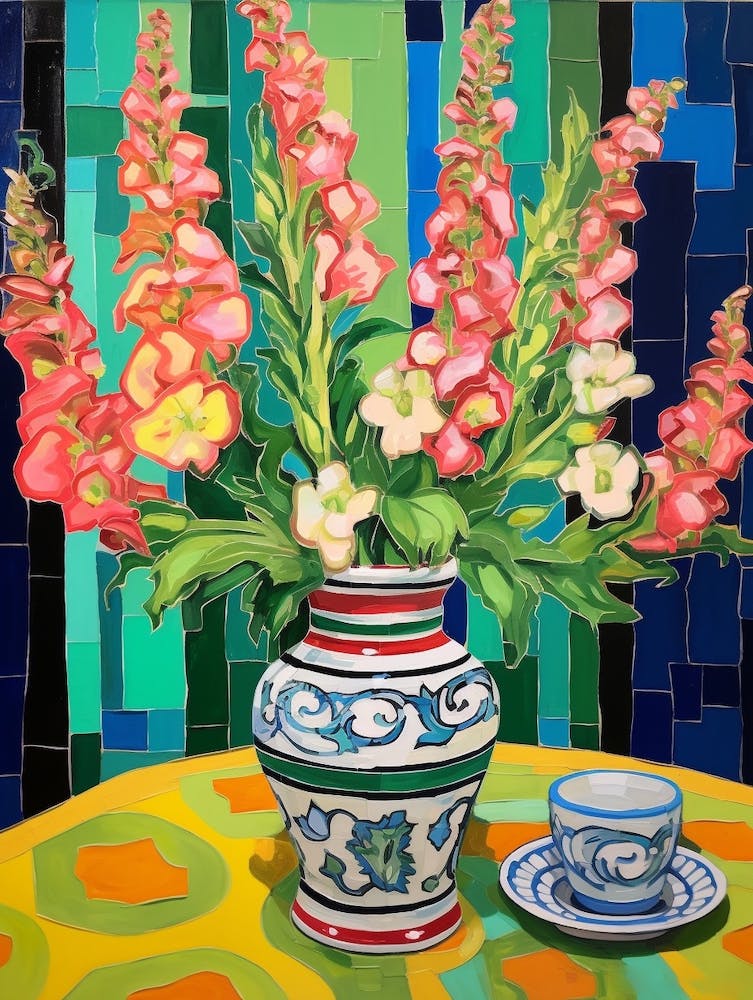 Flowers In A Vase Still Life Painting Snapdragon 2