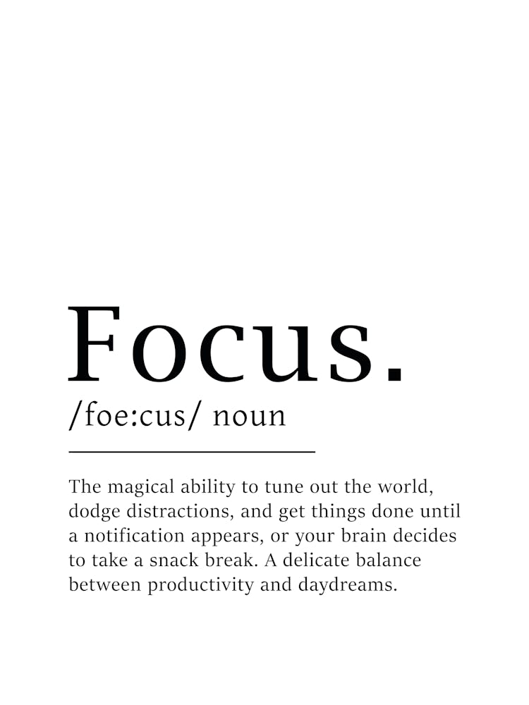 Focus Definition Poster - Dictionary