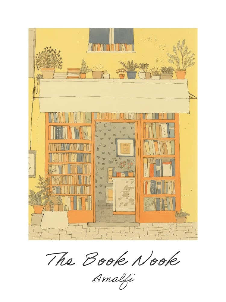 Amalfi The Book Nook Pastel Colours 2 Poster
