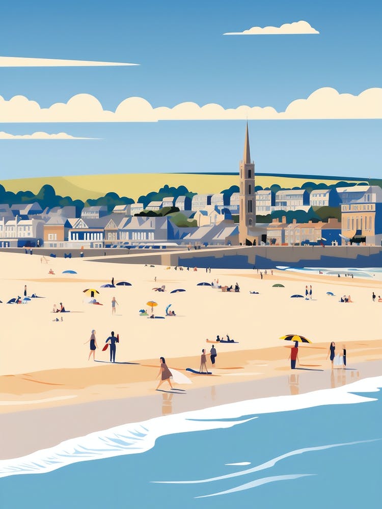 Vector Beach Scene Wall Art