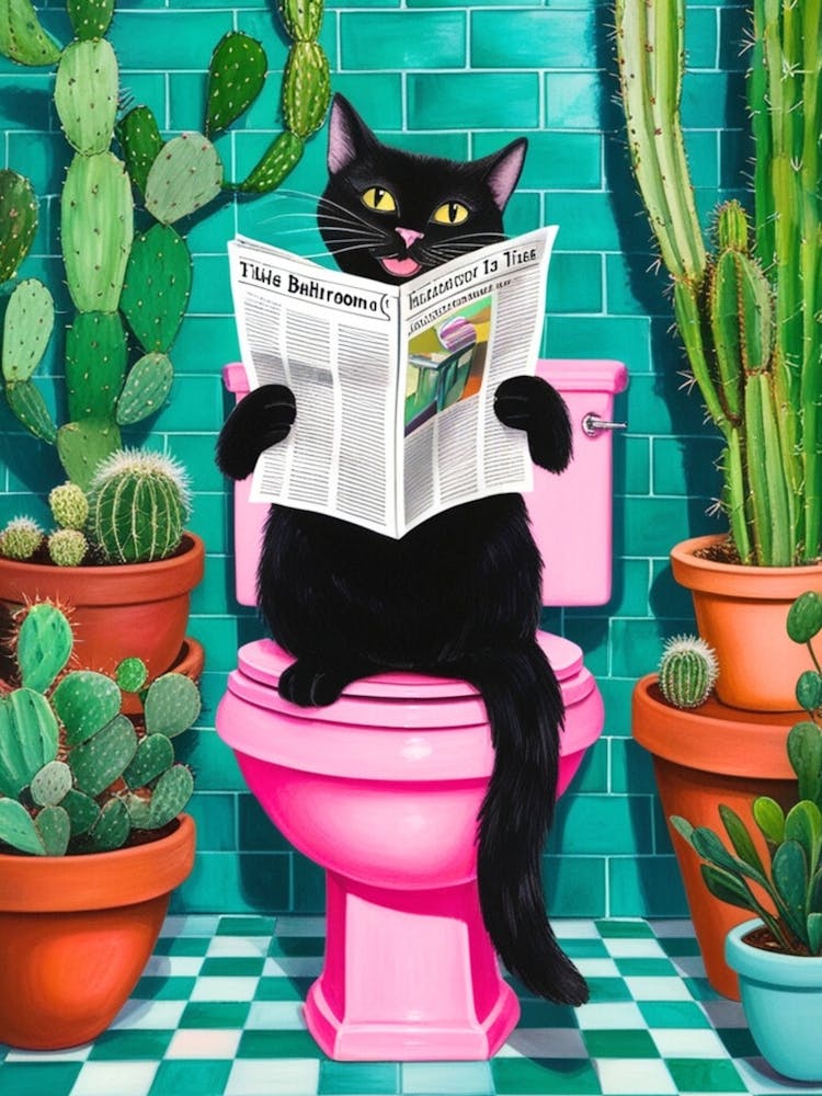 Cat Reading Newspaper 6