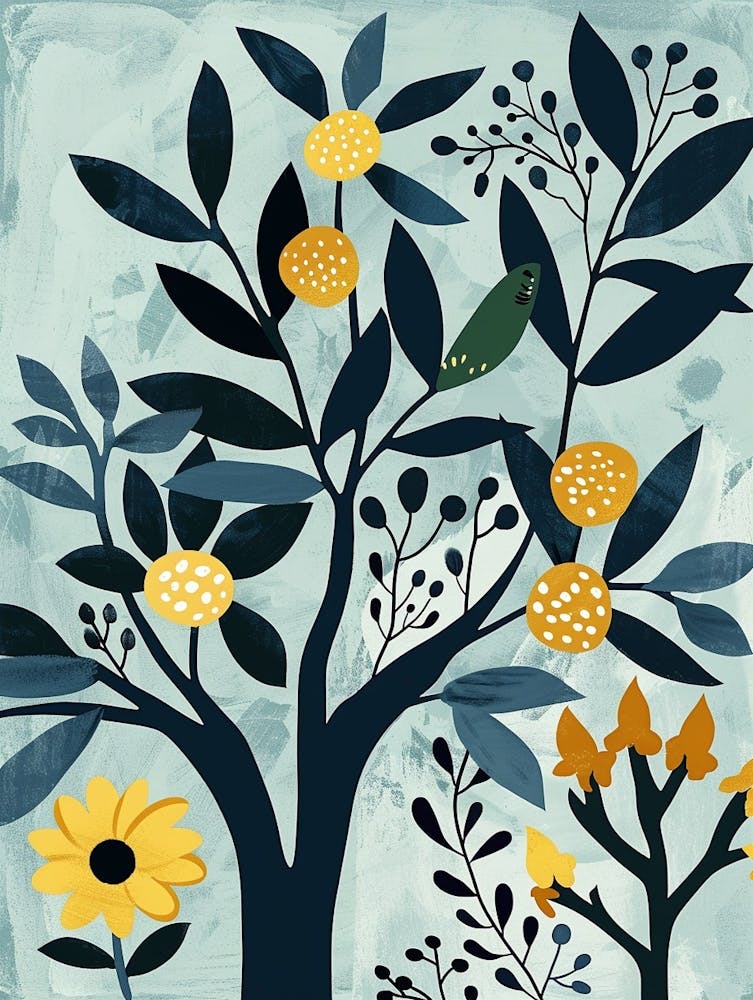 Mahogany Tree Flat Illustration 6