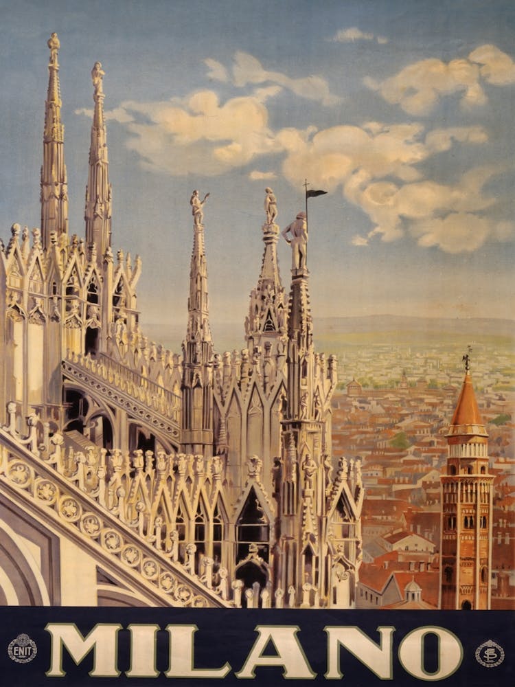 Milan Vintage Travel Poster