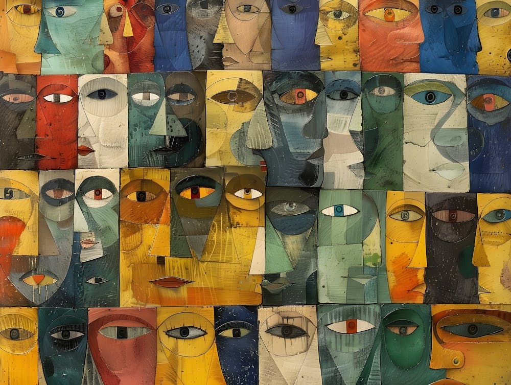 Modern Colorful Faces 4