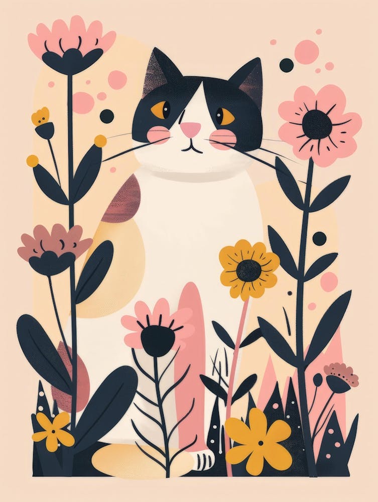Chat Dans les Fleurs 5