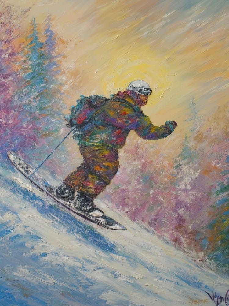 Snowboarding Im Stil von Monet 4