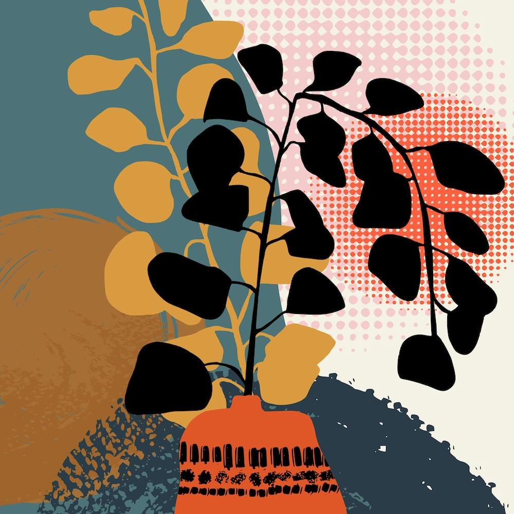 Abstract Branches Still Life Square