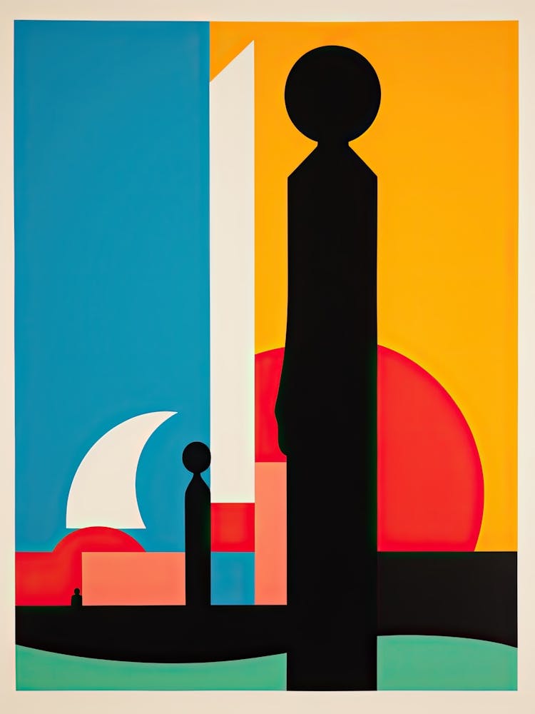 Copacabana Beach, Brazil, Bold Outlines 1