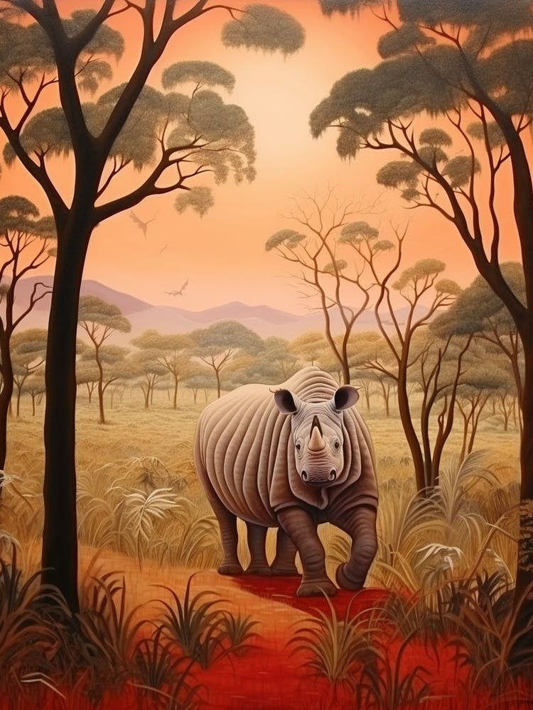 Rhinoceros In The African Savannah 4