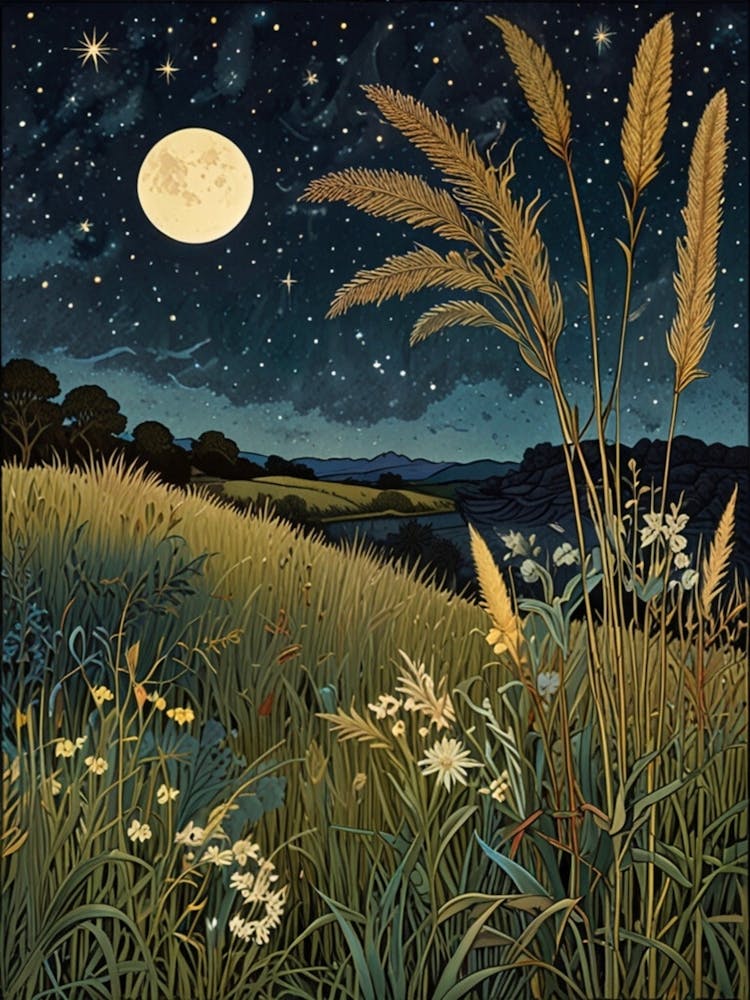William Morris Night In The Meadow 1