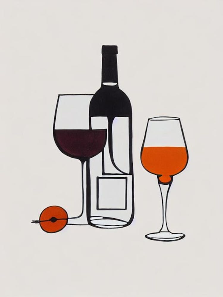 Clover Club Picasso Line Drawing Cocktail Poster