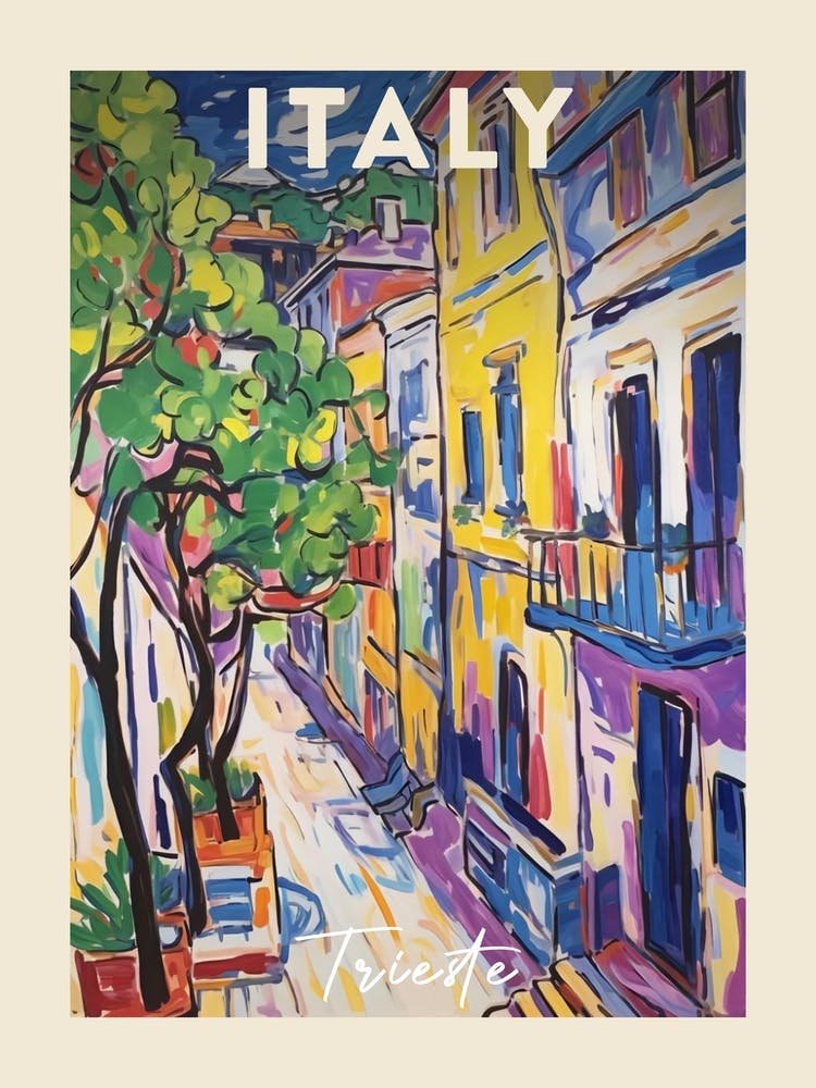 Trieste Italy 4 Fauvist Painting Travel Poster