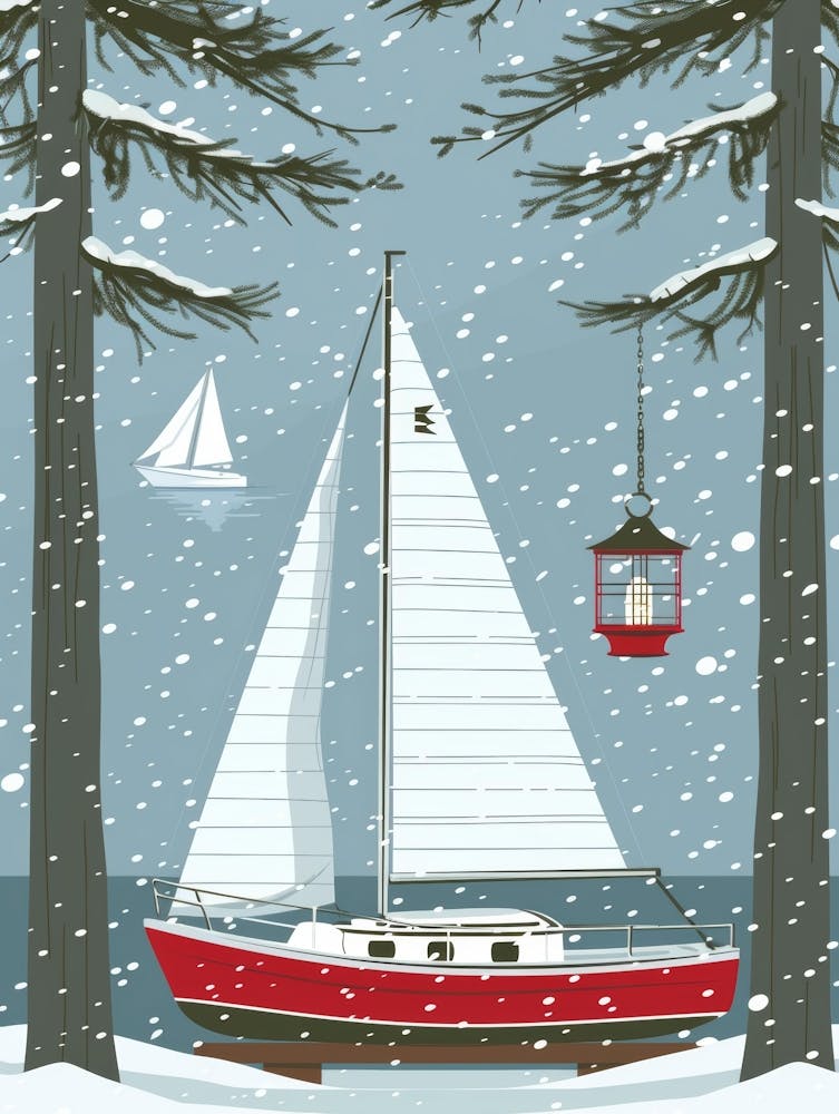 Sailboat In The Snow