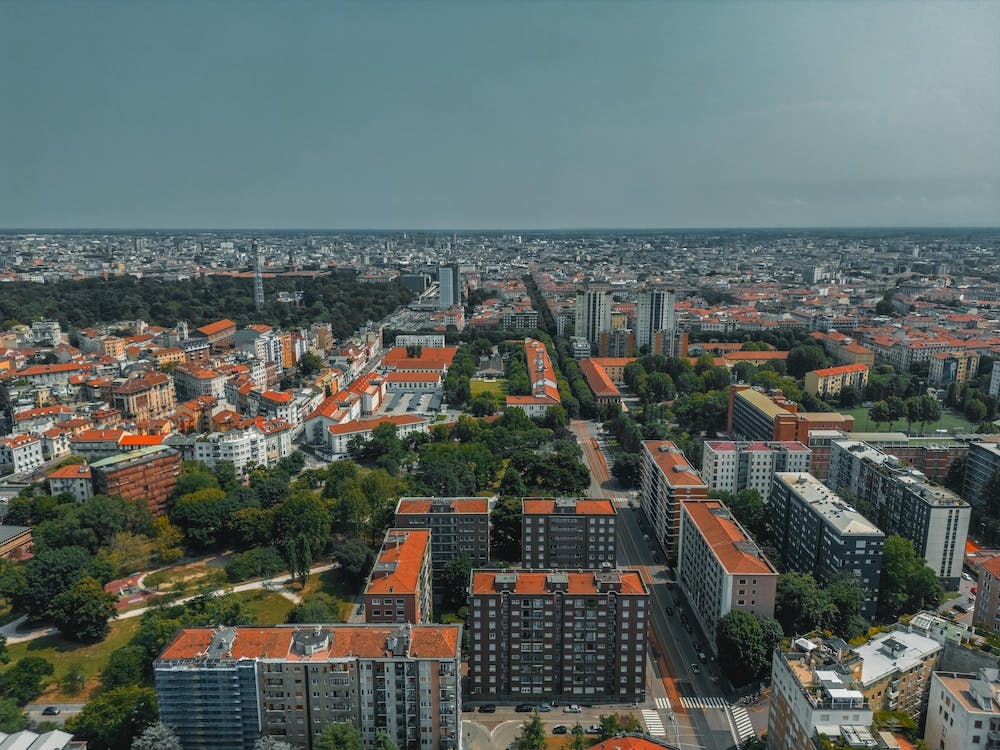 World fashion capital Milan drone photography 2023