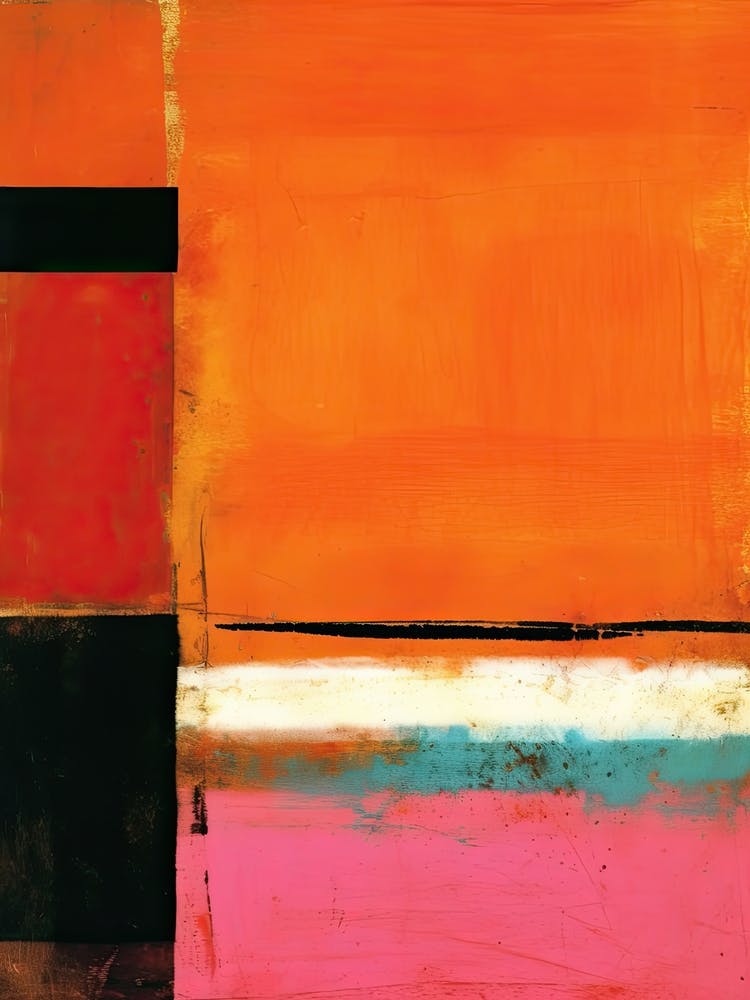 Orange And Red Abstract Painting 5