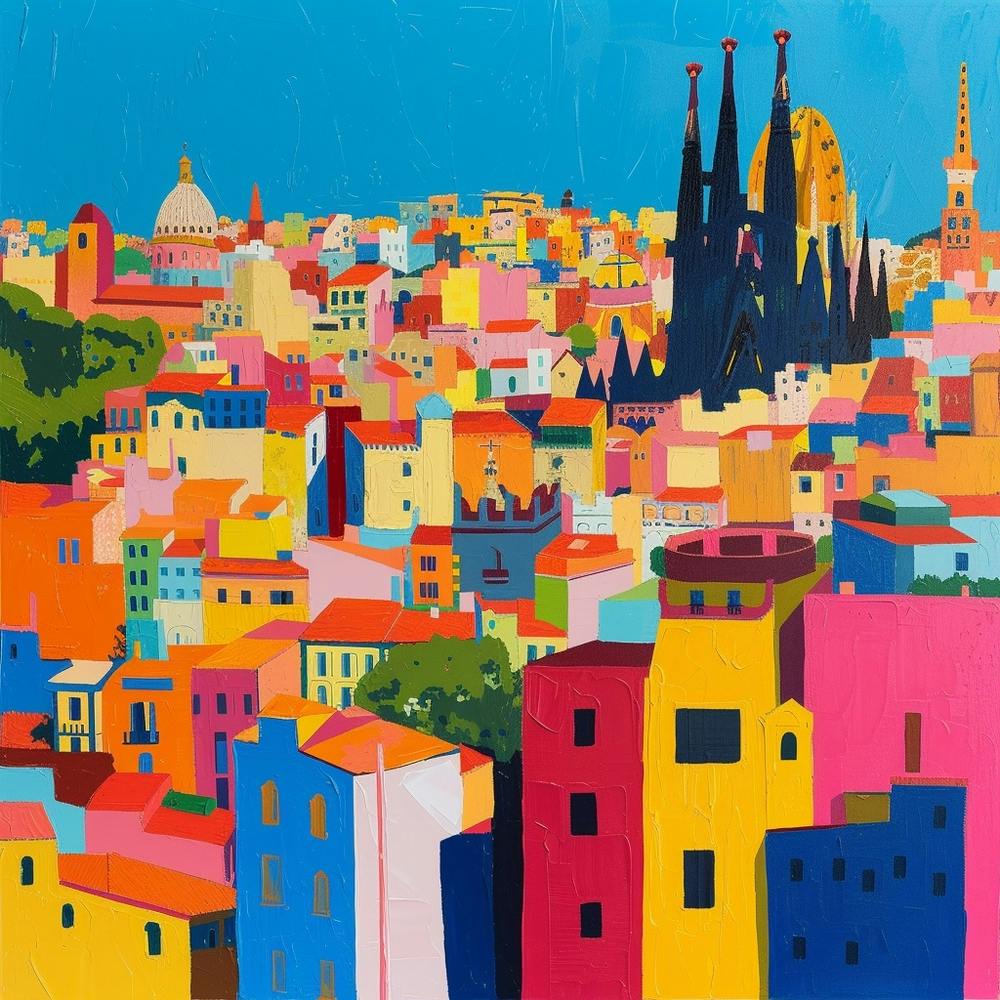Abstrakte Reisekollektion Barcelona Spain 4
