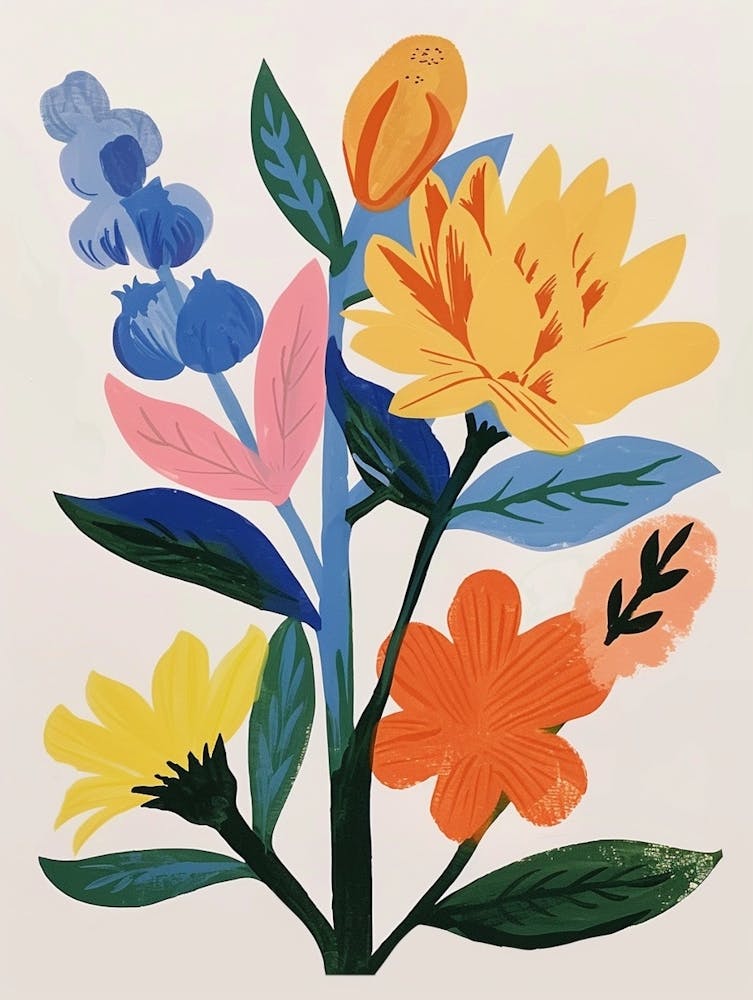 Painted Florals Celosia 2