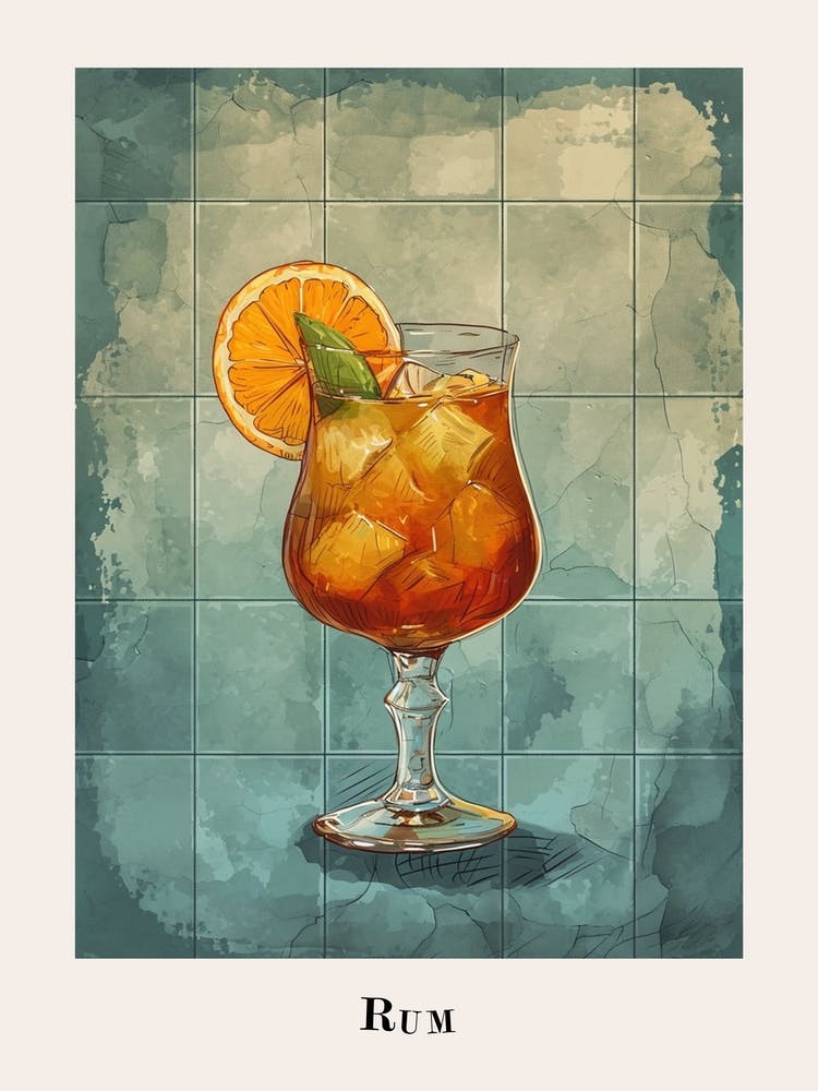 Rum Watercolour Poster
