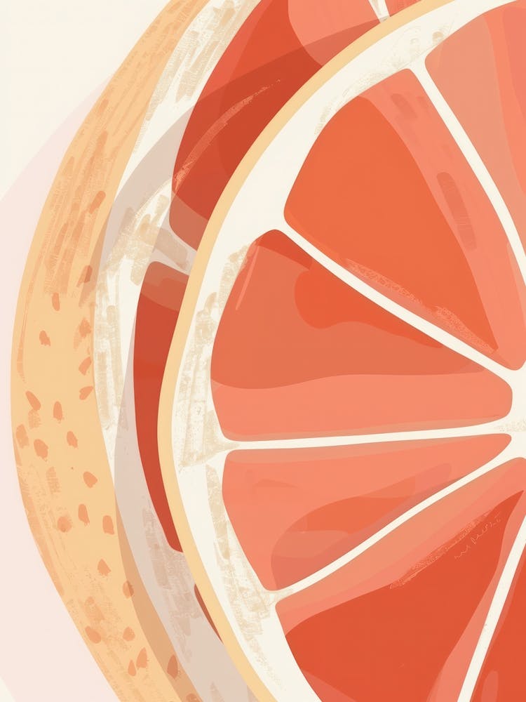 Grapefruits Close Up Illustration 6