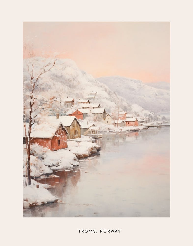 Affiche de peinture hivernale onirique Troms Norvège 4