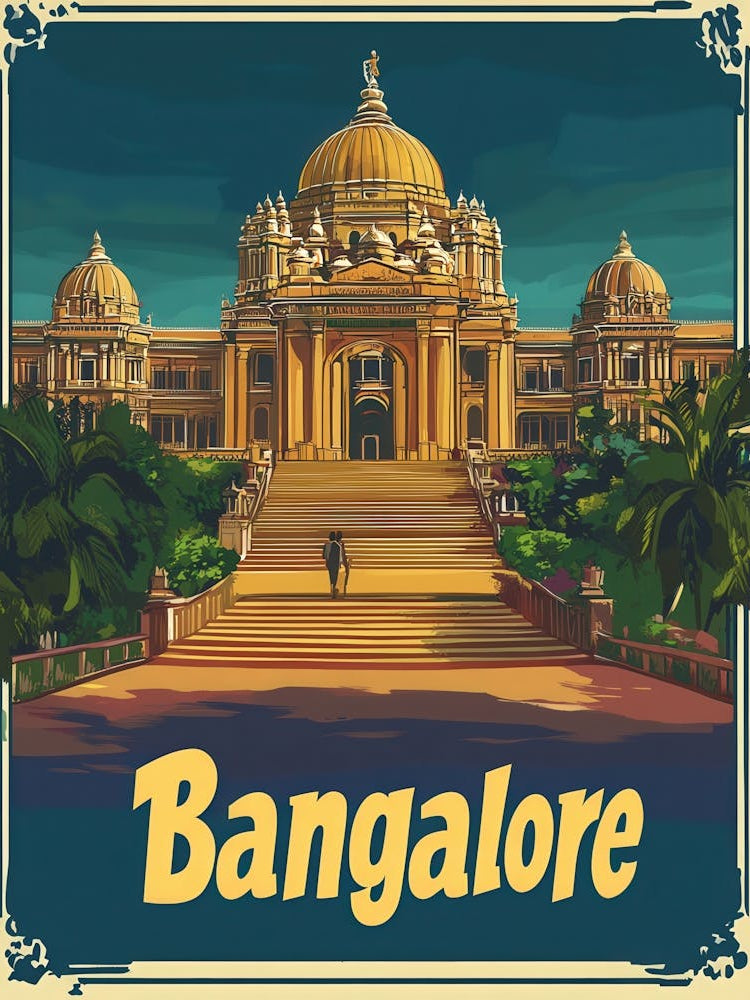 Aihrgdesign A Vintage Travel Poster Of Bangalore