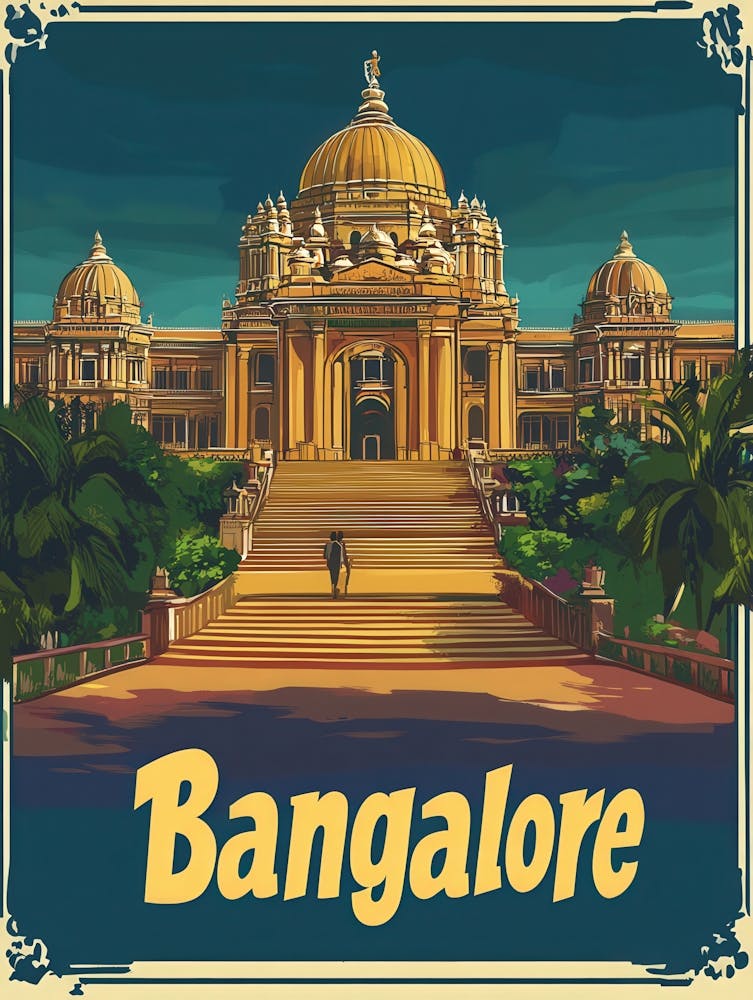 Aihrgdesign A Vintage Travel Poster Of Bangalore