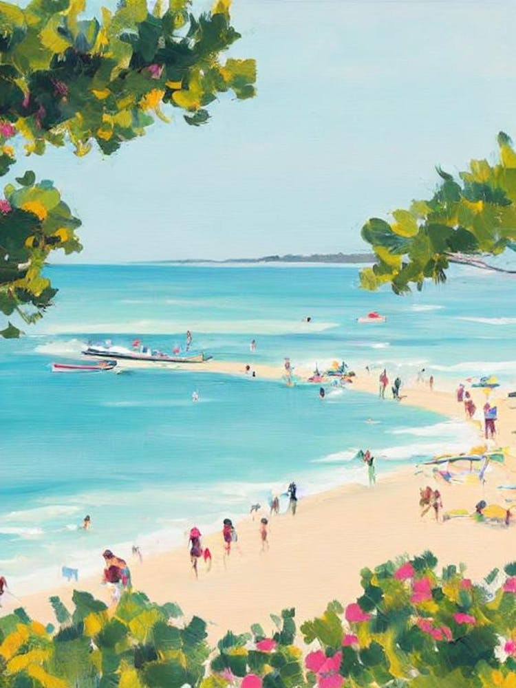 Plage De L'Escalet, Saint Tropez, Frankreich Zeitgenössische Illustration