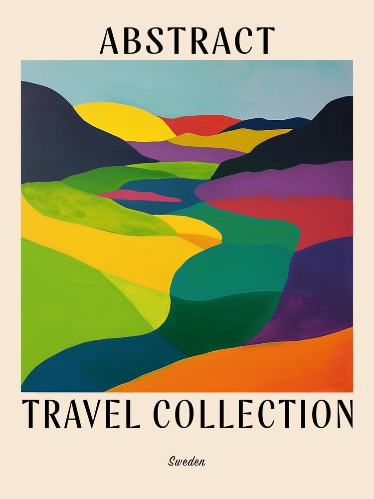Abstract Travel Collection Poster Sweden