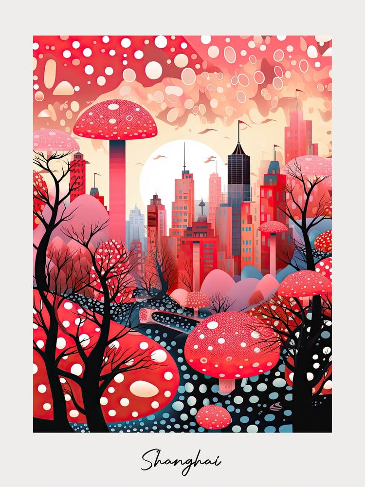 Poster Of Shanghai, Illustration In The Style Of Pop Art 1