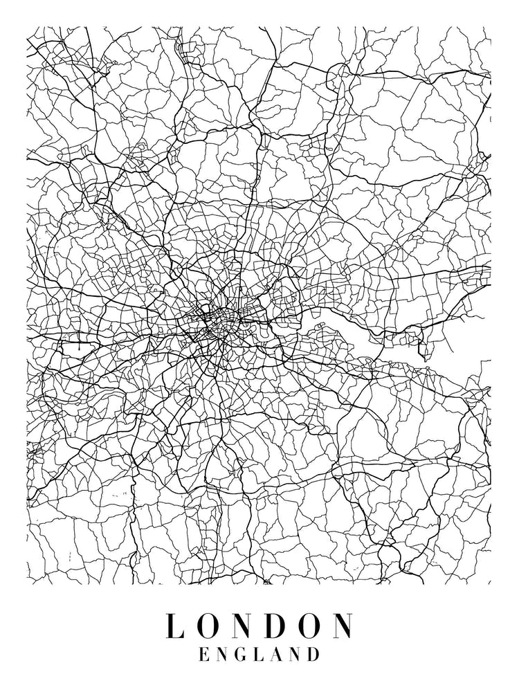 London England Street Map Minimal