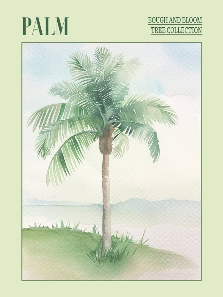 Palm Tree Atmospheric Watercolour Painting 3 Poster