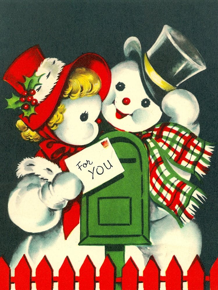 Snowman Couple With A Message For You