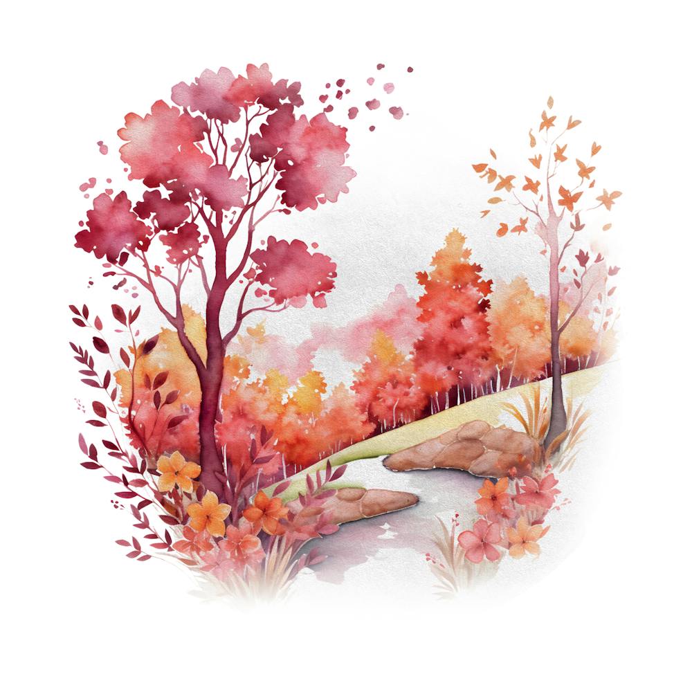 Aquarell Herbstlandschaft 54