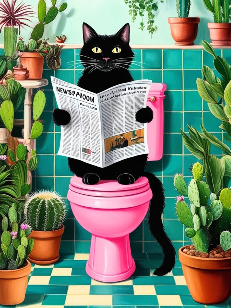 Cat Reading Newspaper 7