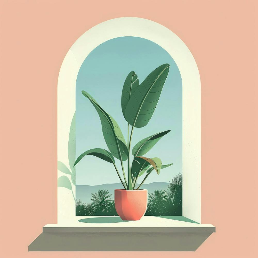 Plant On Window Sill