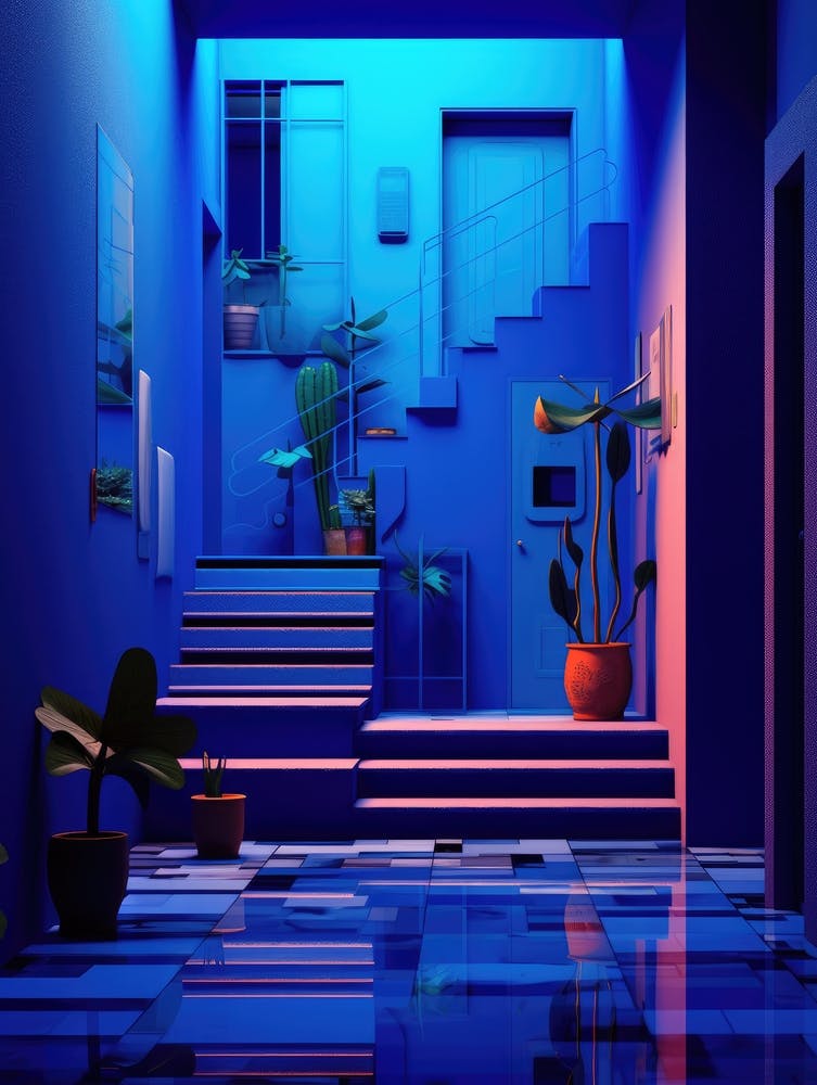 Blue Hallway