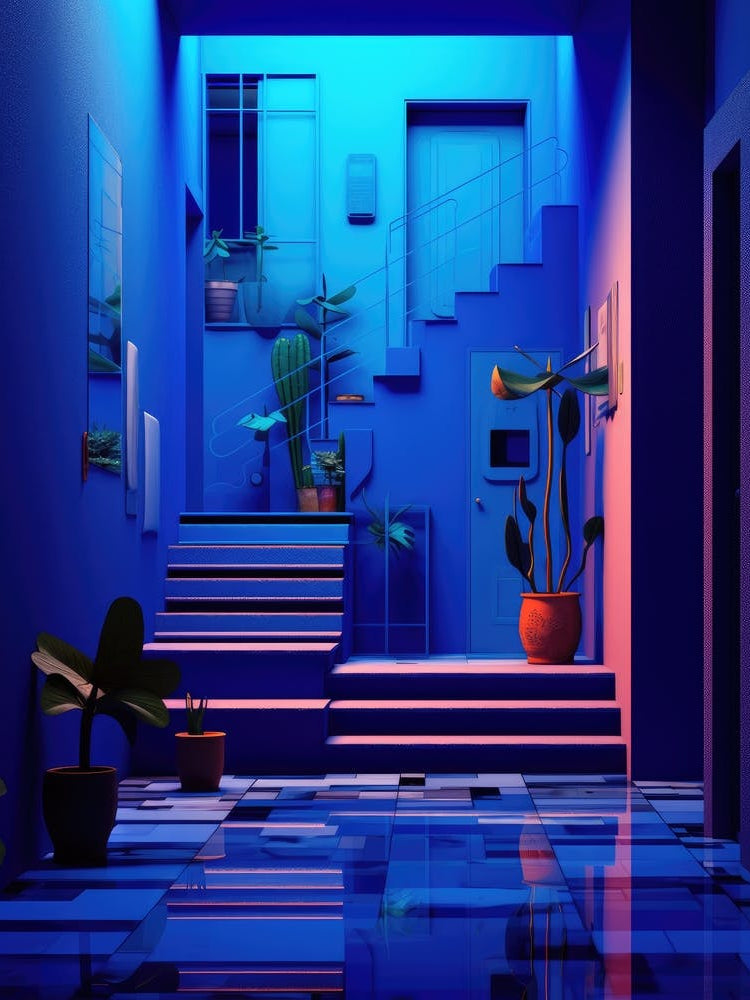 Blue Hallway